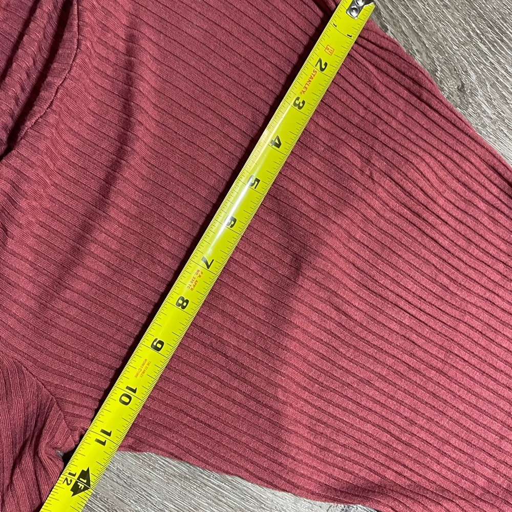 A+ Ellen Red Ribbed Bodycon Dress Mock Neck - Picture 4 of 7